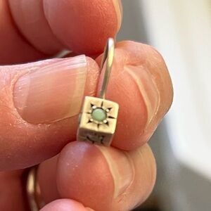 Jane Diaz sterling silver and green stone (chrysoprase) earrings